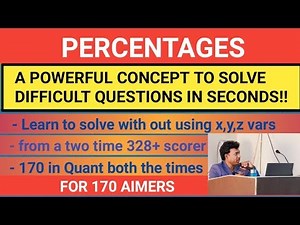 Percentages GRE Questions Video Lecture - Crash Course for GRE