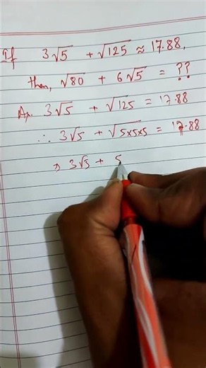 🍂 If, 3√5+√125=~17.88. Then √80+6√5=?