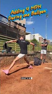 Adding 4mph to this pitchers fastball thru better mechanics using the legs #pitching #baseball