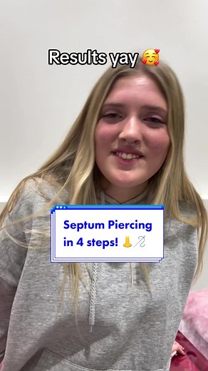 The Septum Piercing process in 4 steps! 💘 Septum’s are one of our most popular styles and we can see why 😍 Book your next piercing online today! #piercing #septumpiercing #nosepiercing #bodypiercing #essentialbeauty #piercingcheck