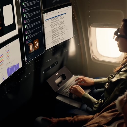 6.7M views · 49K reactions | Instead of a traditional screen, this screenless laptop uses AR glasses to reimagine personal computing. Israeli tech company Sightful has introduced a revolutionary device that could transform mobile work: Spacetop G1. The company sees it as a game-changer for remote work, travel, and collaborative projects, with its expansive, customizable workspace being a major attraction. #gigadgets #wearable #smarthome #augmentedreality #workstation | GIGadgets | Facebook