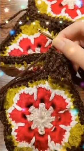 モチーフ編みの繋げ方( ᵕ̈ ) #編み物 #ハンドメイド #crochet #ニット #棒針 #knitting #ニッター #アフリカンモチーフ