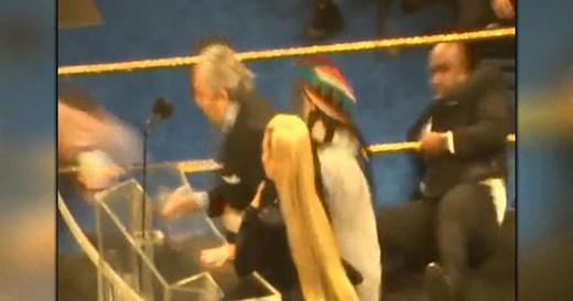 WWE legend Bret Hart tackled during hall of fame speech