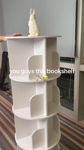 my new fav thing 🤍 #rotatingbookshelf #booktok #booktoker #booktokfyp #books