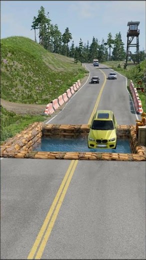 Cars vs Big Water Pit #9 BeamNG Drive