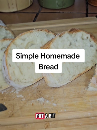 Simple Bread Recipe 350 grams Bread flour 1/2 tsp yeast 3/4 tsp salt 260 grams warm water mix dough, let rise/rest for 30-45 min, stretch and fold, let rest/rise for 30-45 min. Turn out onto a well floured surface, push out all the air and shap as you desire. It can be round, square, long, you can make it into buns for sandwiches. Bake in a 475°f oven for 20- 25 minutes. If you want a crispy crust add some boiling water in a dish in the oven and the steam will do its thing. #homemadebread #homem
