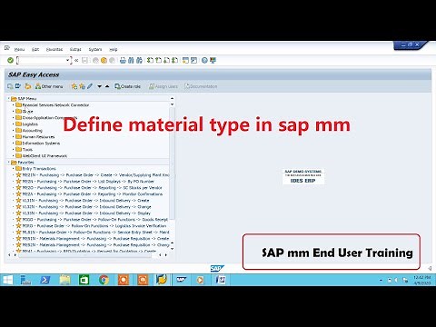How to define material type in sap