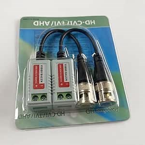 Passive Video Balun Connector 1 Pairs, HD CCTV BNC Video Balun Transceiver Transmitter