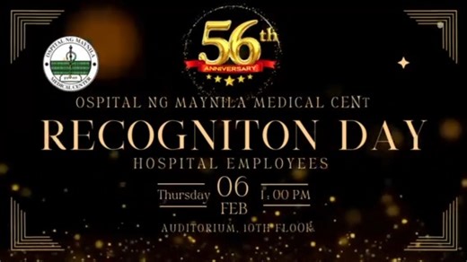 Dedicated employees of Ospital ng Maynila Medical Center will be honored during the Distinction and Service Awards as part of the hospital’s 56th founding anniversary. The Service Awards will recognize employees who have reached significant milestones in their years of dedicated public health service. We are one in celebrating their unwavering commitment and invaluable contributions to the Ospital ng Maynila Medical Center. #OMMC56thAnniversary #TatakOMMC #MagnificentManila | Ospital ng Maynila 