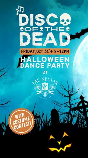 Only 3 Days Until Halloween! 🎃 Get ready to raise your spirits and dance the night away…the DISCO OF THE DEAD is almost here! This Friday night, our Medieval Tavern transforms into the Haunted Tavern! 💀 DJ Jaime will be spinning a killer mix of spooky bangers and dance-floor favorites to keep your bones shaking all night long. 🍻Sip on our famous meads and devilish drink specials, feast on comfort food from the Tavern Kitchen, and strut your stuff in the costume contest for your chance at ghou