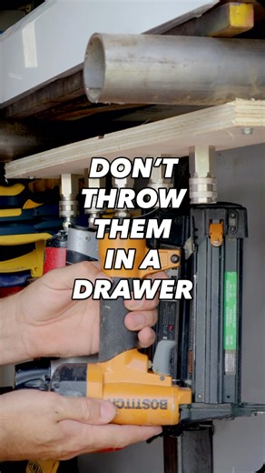 1.2K views · 22 reactions | Pneumatic tool storage made easy -  @modernmilt Perfect for any shop organization instead of throwing it in a pile or in a drawer - Would you store your pneumatics like this? | MODERNMILT | Facebook