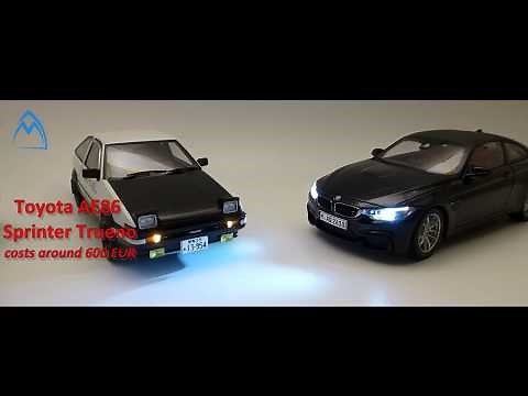 1:18 model car McLaren P1 BMW M4 F82 Toyota AE86 Initial D diecast LED ligths