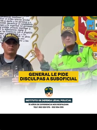 General Pide disculpas. #segurolegalpolicial #IDLPOL #defensapolicial #derechopolicial