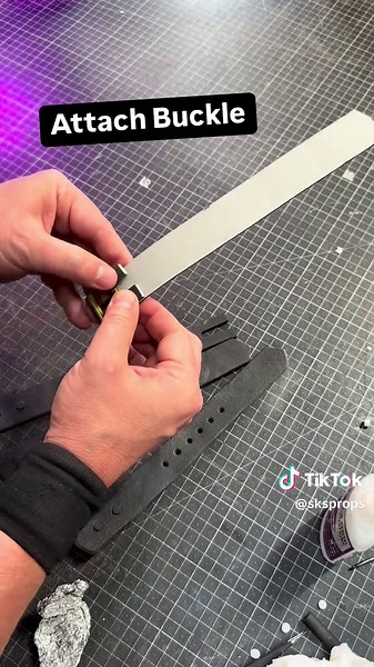 How I make functional straps out of EVA Foam for my costumes. These are great for cosplay because you can custom paint or stain each foam strap to match. No need to worry about dye lots or different colored hides Straps are made out of 4mm HD-Foam from @Blick Art Materials and 1” nylon webbing #cosplaytips #cosplayarmor #foamarmor #foamsmith #evafoam #hdfoam