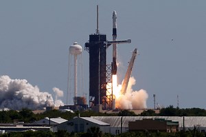SpaceX and NASA launched their first space tourism mission on Friday, sending three paying customers and a retired NASA astronaut to the International Space Station. Seats for the 10-day trip were $55 million each. https://nyti.ms/3Kq8Jqi | The New York Times
