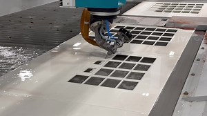 3.7K views · 85 reactions | We’re in the middle of day 2 of The International Surface Event! Stop by our booth (#5347) to see our Mach 200c in action. We’ve got tons of sample parts that show off the waterjet’s clean-cut and mitering capabilities for the stone industry | Flow Waterjet | Facebook