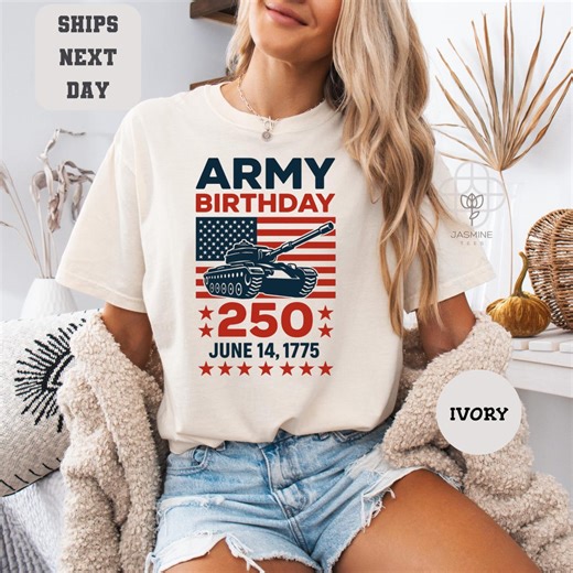 Comfort Colors 250th Anniversary Army T-shirt, Vintage Military Tee - Etsy