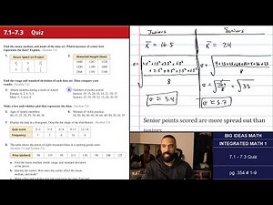 Big Ideas Math [IM1]: 7.1 - 7.3 Quiz (Review & Problem Set)
