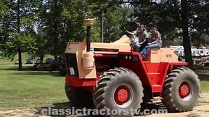 Have you driven a Case Traction King? We saw this beast at a recent tractor show. Following on the back of the Case 1200, the 1470 Traction King was released in 1969 and continued until 1972. It has a Case 6-cylinder, 504 cubic-inch turbocharged diesel engine that can do 126 horsepower on the drawbar and 144 horsepower on the PTO. The front wheels have hydrostatic steering and independent steering for the rear wheels. Back in 1972 this tractor would have cost you about $19,000 US dollars or abou