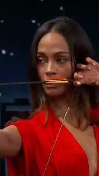 Zoe Saldaña's Archery Masterclass with Jimmy Kimmel