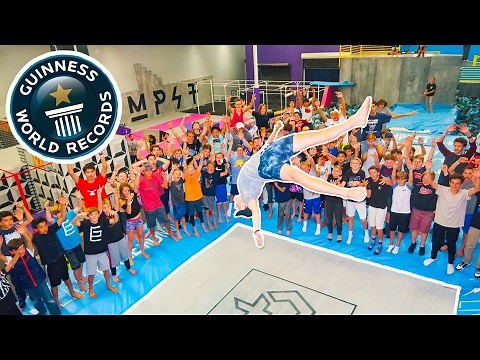 BREAKING SUPER TRAMPOLINE WORLD RECORDS AT WORLD'S MOST FAMOUS TRAMPOLINE PARK!! (14 CODYS)