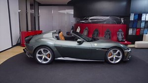 The all-new Ferrari 12Cilindri Spider Design in Verde Toscana in Studio