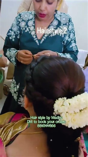 Muhurtham hairstyles for Brides maids. #trendinghairstyle #hairstyle #messybraid #twisthairstyle
