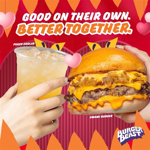 Better together, just like the right pairing. 🍔🥤@ the person who complements you, and order something you can enjoy together: https://tinyurl.com/2skcvyff | Burger Beast PH