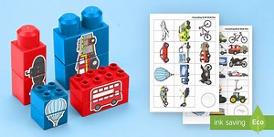 Transport EYFS Matching Connecting Bricks Game