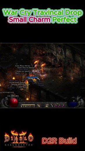 War Cry Travincal Drop Small Charm Perfect +3 MaxDmg +20 AR +20 Life #diablo2r