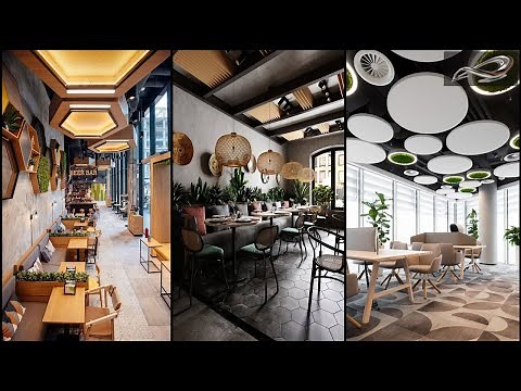 Modern Restaurant Ceiling Design Idea | Small Restaurant Pop | Restaurant bar gypsum ceiling | I.A.S