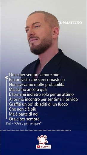 Raf a Sanremo 2026 con "Ora e per sempre": il testo della canzone