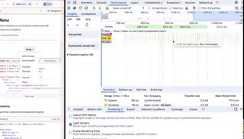 Protip: if you want to understand why more elements paint than expected (to compare rendering libraries, for example), you can use the Layer tool inspect it.hint: it's css, not javascript