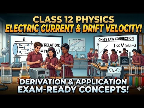 Electric Current & Drift Velocity | Relation & Ohm's Law Derivation| Class 12 Physics