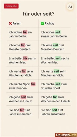 Seit oder Für? ⏳ #shorts