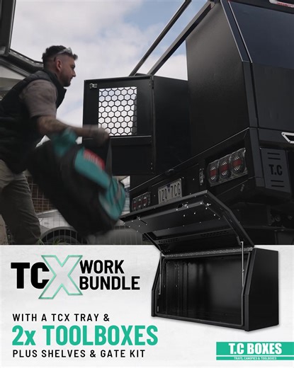 From $10,499 Alloy or $11,499 Black/White installation, you get a tough work setup built for real tradies. What’s included: ✔ TCX Tray Pack (tray, trundle drawer, under-tray toolboxes, wheel guards) ✔ Pair of TCX Toolboxes ✔ Full-width shelf in each toolbox ✔ Rear toolbox gate One fixed price across all sizes. Install it yourself or get us to do it for you for a small fee, stock is limited, so contact us today to build your rig. 📍VIC: Pakenham, Campbellfield 📍NSW: Marsden Park, Newcastle 📍QLD