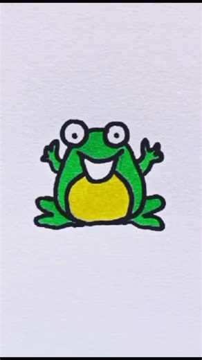 Frog drawing easy step by step #tutorial #shortsdrawing #art