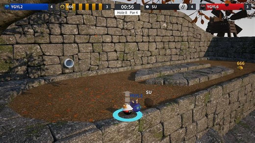 独家首发！父子女本地4人对战《以太高尔夫》 Golfing in Aether 随机地形的奇幻风迷你高尔夫对战游戏。有80个不同的球洞。也可16人同时在线联机
