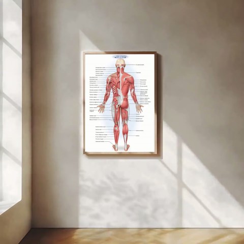 Back Muscle Anatomy Poster Human Body Medical Illustration Wall Art Human Muscular System Poster Back View Anatomy Wall Decor - Etsy