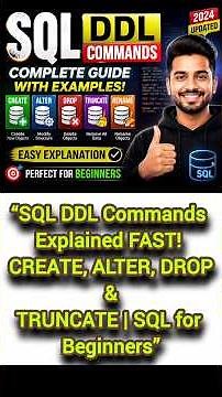“SQL DDL Commands Explained FAST! CREATE, ALTER, DROP & TRUNCATE | SQL for Beginners” | SQLInterview