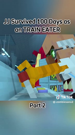 JJ Survived 100 Days as an TRAIN EATER - Maizen Minecraft Animation Part 2 #minecraft #animation #foryoupage #trending #foryou