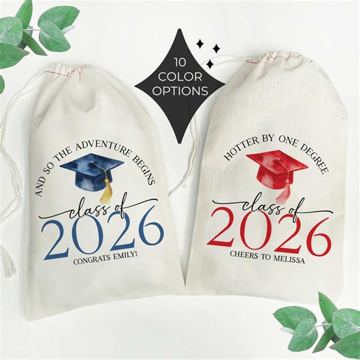 Custom Graduation Party Gift Bags | Class of 2026 High School or College Graduation - Etsy