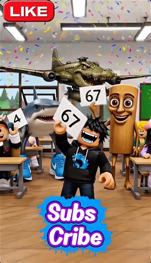 When the WHOLE CLASS knows 6+7=67 💀🔥 #Roblox #67meme #RobloxMath #RobloxShorts #shorts
