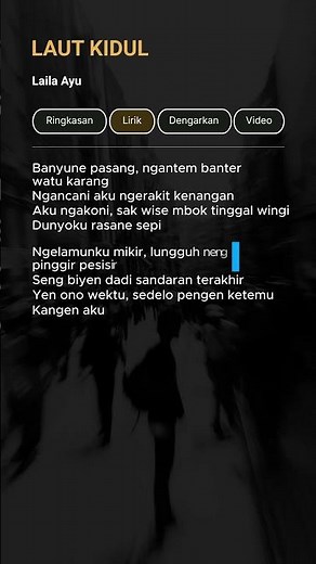 Laila Ayu - Laut Kidul - Lirik
