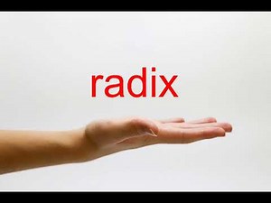 How to Pronounce radix - American English
