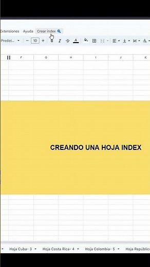 Cómo crear un ÍNDICE DE TUS HOJAS CON SCRIPT - SHORT #tutorial