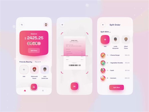 Split Bill - Mobile App UI Design Animation