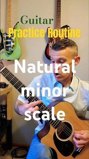 Natural minor scale guitar practice on 1 string. #guitar #acousticguitar #guitarscales