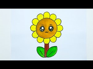 How To Draw a Sunflower - Draw a Sunflower Step by Step - Easy Sunflower Drawing Tutorial