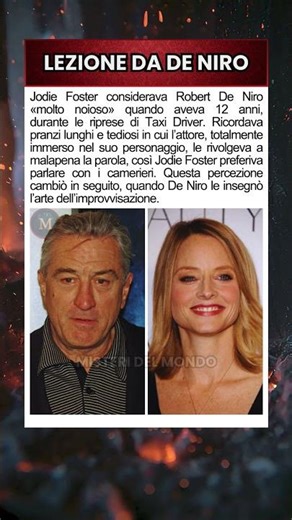 Il curioso rapporto tra Jodie Foster e De Niro sul set